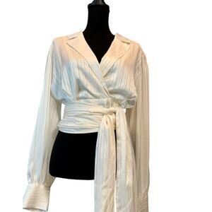 BCBGMAXAZRIA wrap blouse